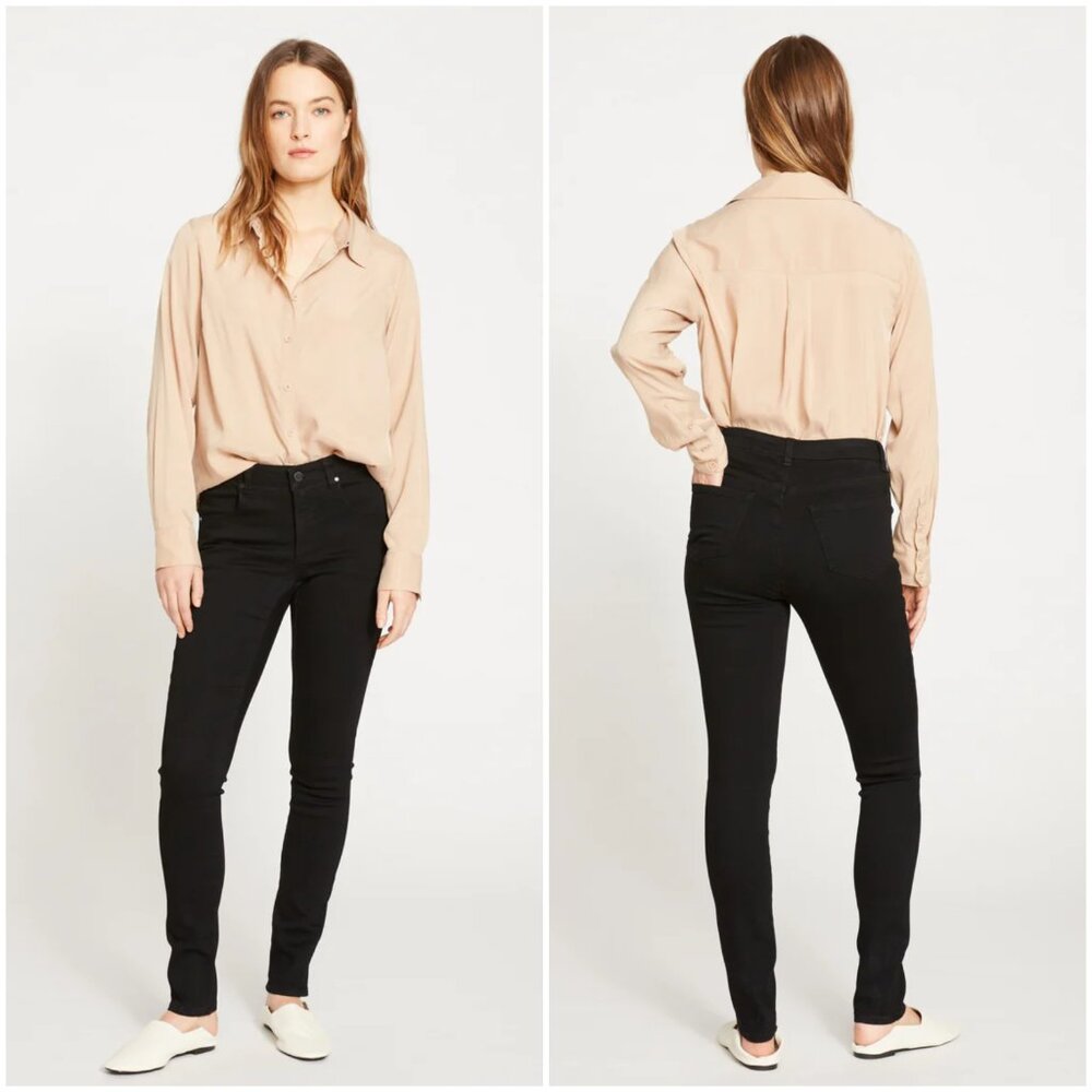 Universal Standard Mid Rise Skinny Jeans Black size 10 Stretch